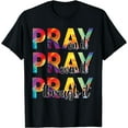 thumbnail image 1 of Pray On It Pray Over It Pray Through It Leopard Christian T-Shirt Black Medium, 1 of 4