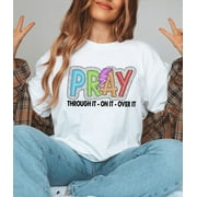 Pray On It Shirt, Christian Shirt, Bright Doodle Tee, Dalmatian Dots Style, Groovy Mama Shirt, Mom Shirt Gift