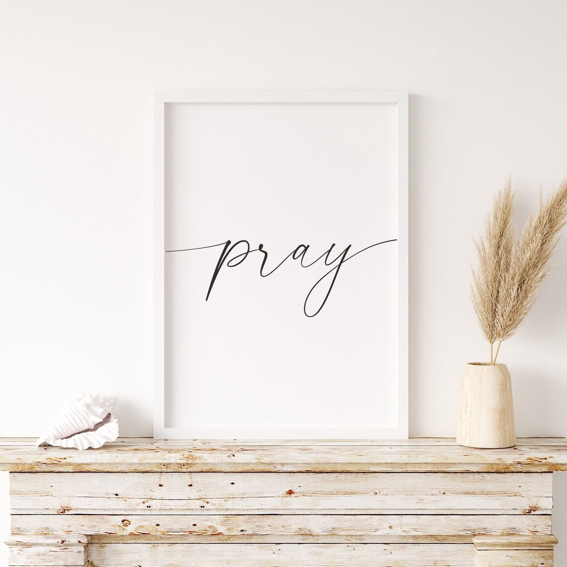 Pray Print Bible Verse Wall Art Scripture Christian Sign Minimal ...