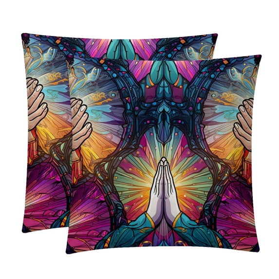 Pray Stunning Velvet Throw Pillow Covers with Unique Patterns - Set of 2, 16x16, 18x18, 20x20 Inches for Home Decor and Gifting
