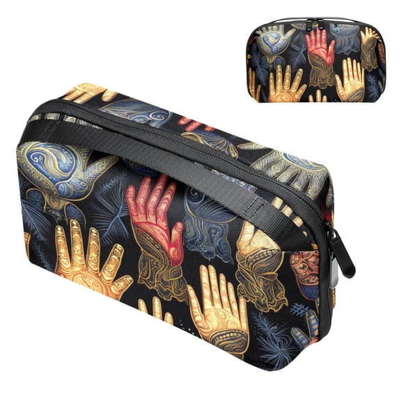Pray USB Organizer Charger Case Power Plug Travel Organizer Small Kitchen Cord Organizer Digital Pouch Oxford Cloth Waterproof Travel Electronics Gadgets Storage Bag 5.9x9.44x3.14 in