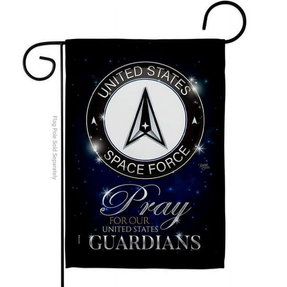 Pray United States Guardians Armed Forces Space Force Double-Sided Decorative Garden Flag, Multi Color