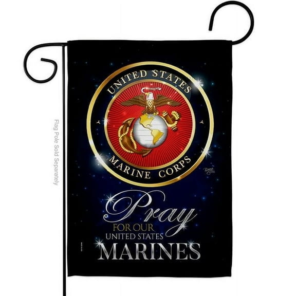 Pray United States Marines Armed Forces Marine Corps Double-Sided Decorative Garden Flag, Multi Color