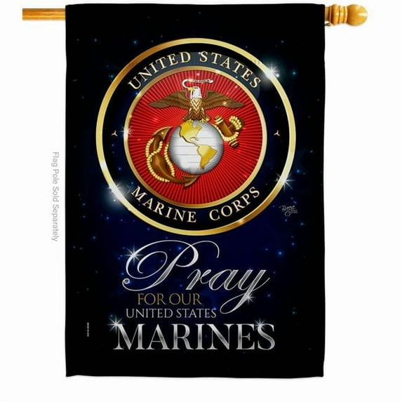 Pray United States Marines Armed Forces Marine Corps Double-Sided Garden Decorative House Flag, Multi Color