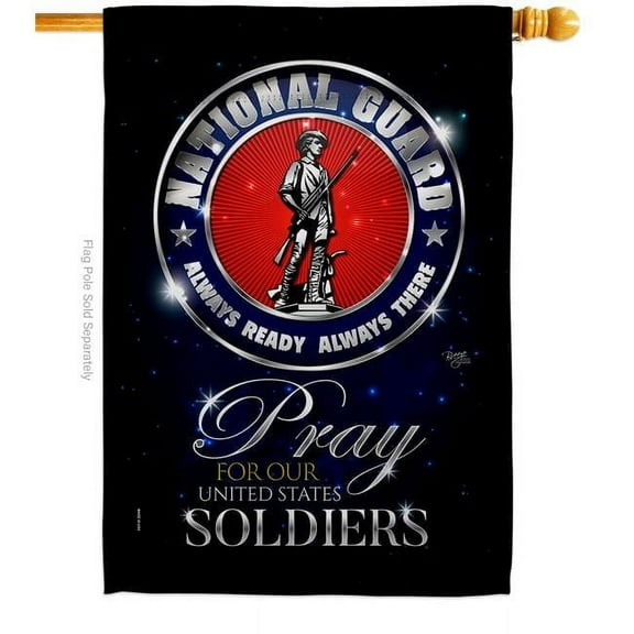 Pray United States Soldiers National Guard Double-Sided Garden Decorative House Flag, Multi Color