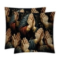 thumbnail image 1 of Pray Velvet Throw Pillow Covers Set of 2 | Unique Patterns in 16x16, 18x18, 20x20 Inches |for Home Decor and Gifts | Includes Pillow Inserts | Throw Pillow Inserts Included, 1 of 6