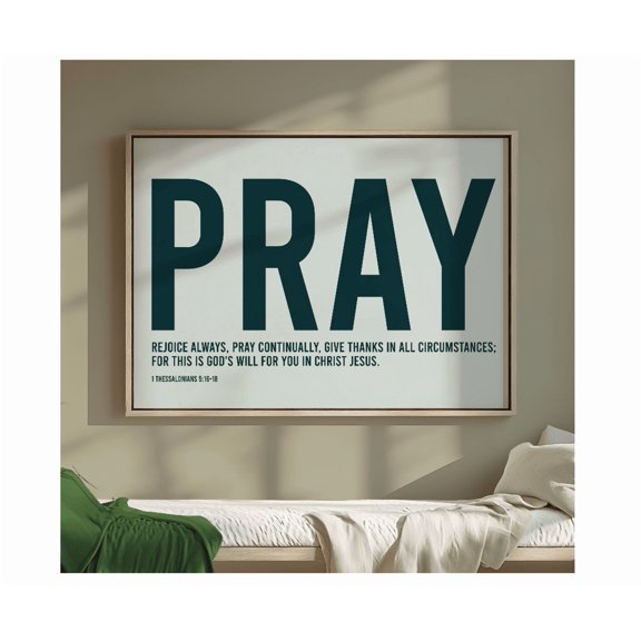 Pray Wall Art Modern Christian Faith Poster Bible Verse Wall Art Scripture Gift Typography Font Text