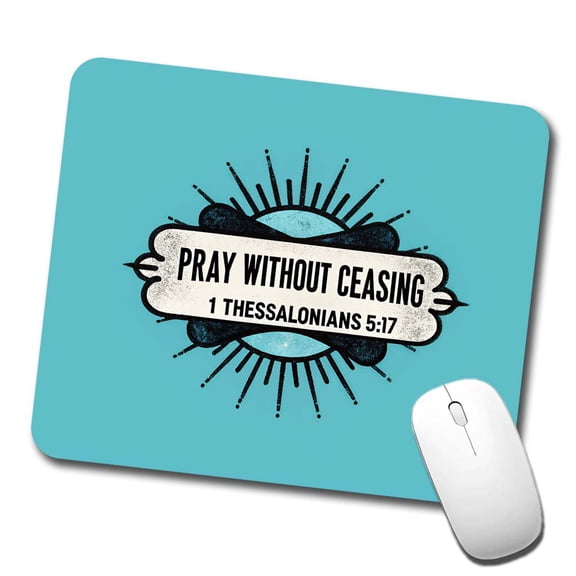 Pray Without Ceasing Bible Verse Blue Mouse Pad Low Profile Gaming Mat