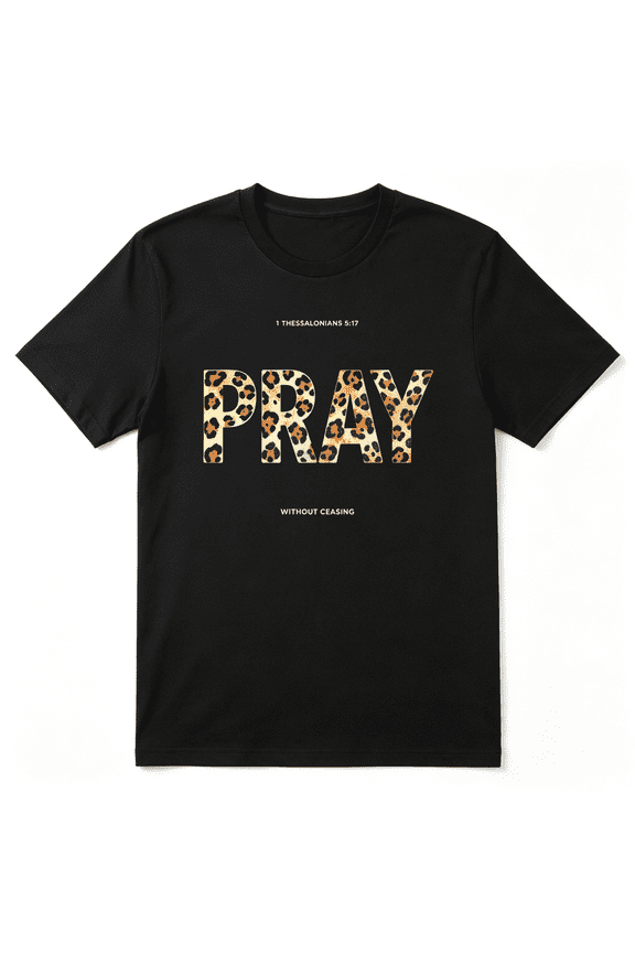 Pray Without Ceasing Faith Vintage Graphic Tee for Men and Women, Family Gift Birthday Gift Cotton Short Sleeves T-Shirt