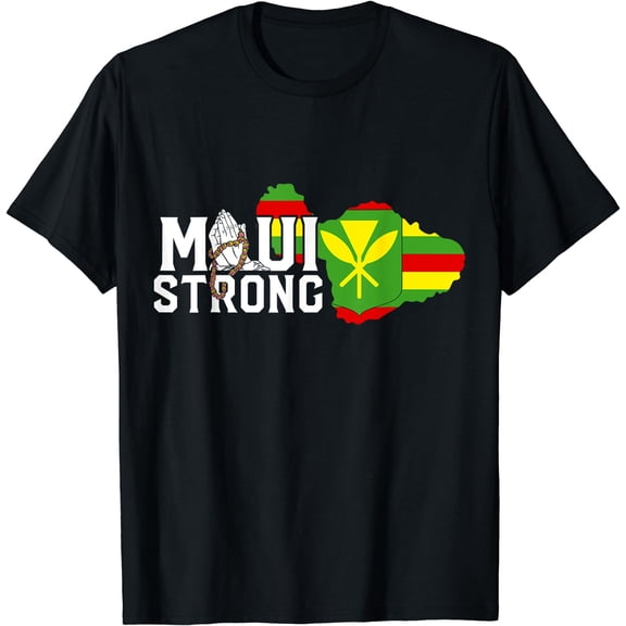 Pray for Maui Hawaii Strong T-Shirt Black Small