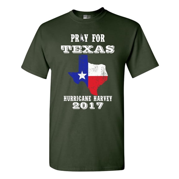 Pray for Texas Map Hurricane Harvey Survivor 2017 DT Adult T-Shirt Tee