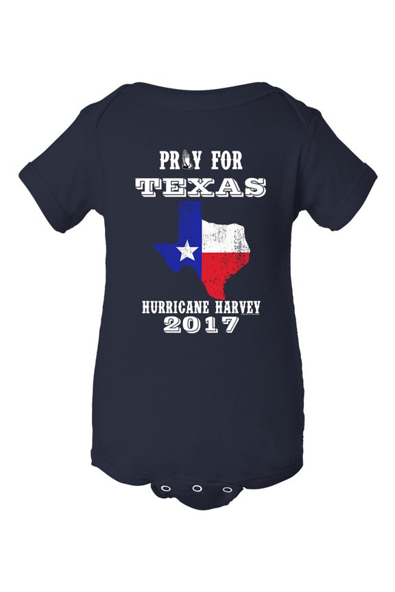 Pray for Texas Map Hurricane Harvey Survivor 2017 DT Infant Baby Rib Bodysuit
