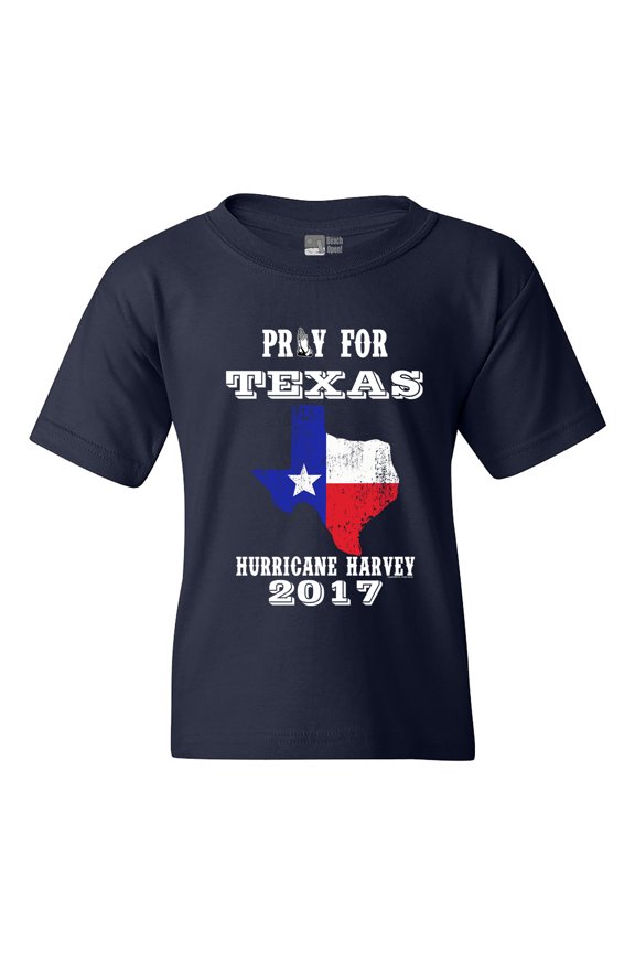 Pray for Texas Map Hurricane Harvey Survivor 2017 DT Youth Kids T-Shirt Tee