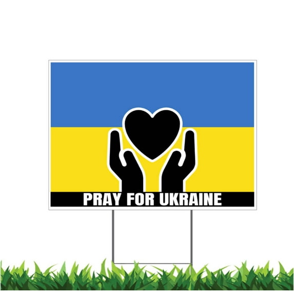 Pray for Ukraine, Ukraine Flag, Yard Sign, 18x12, 24x18, 36x24, v1