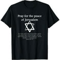 thumbnail image 1 of Pray for the Peace of Jerusalem Jewish Christian Messianic T-Shirt, 1 of 4