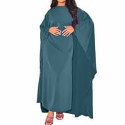 Prayer Abaya Women's Khimar Pure Color Hijab Dress Long Sleeve Dubai Kaftan