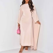 Prayer Abaya Women's Khimar Pure Color Hijab Dress Long Sleeve Dubai Kaftan