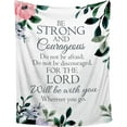 thumbnail image 1 of Prayer Blanket Throw with Scripture Bible Verse- Be Strong and Courageous Joshua 1:9, Religious Gift for Women Men Christian Spiritual Healing Blanket Home Bed Couch Teen Size 50"x60" Flower, 1 of 6