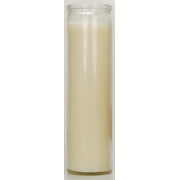 Prayer Candle Clear Glass White Wax, 8 Inch