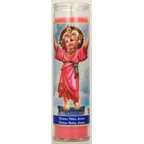 Prayer Candle Divine Child Pink Wax, 8 Inch