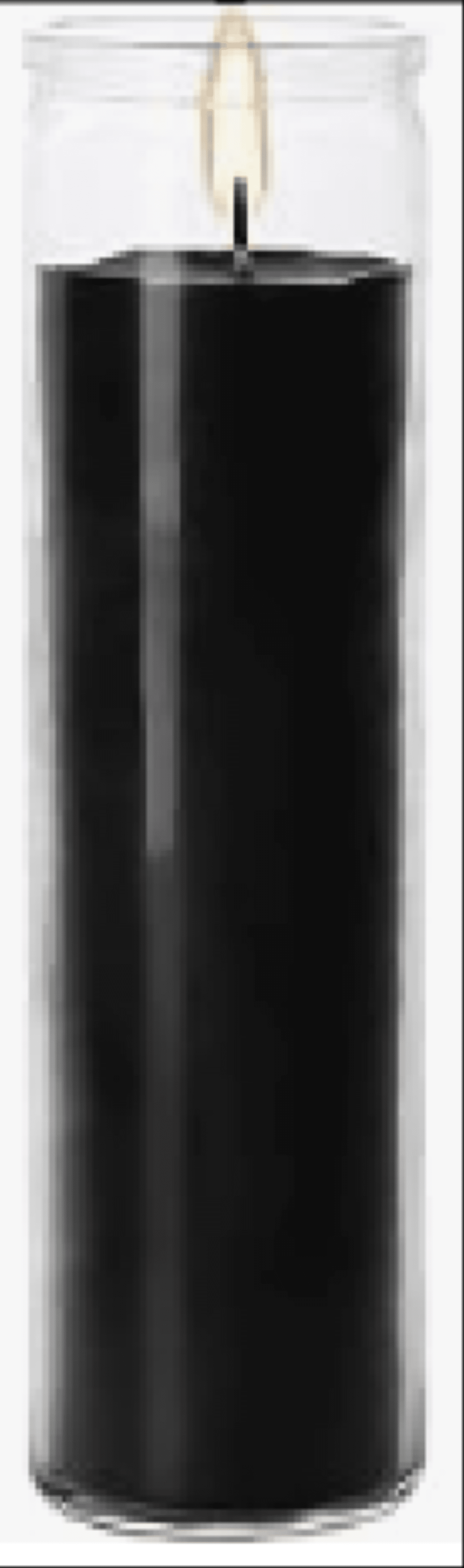 Prayer Candle in GlassBlack Color to Choose from Unscented Religious