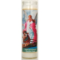 Prayer Candle Guardian White Wax, 8 Inch