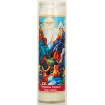 Prayer Candle Holy Trinity White Wax, 8 Inch