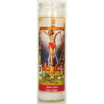 Prayer Candle Justo Juez White Wax, 8 Inch