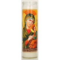 Prayer Candle Perpetual Help White Wax, 8 Inch