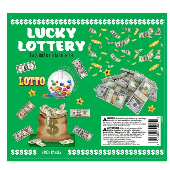 Prayer Candle Sacred Lucky Lotto, 8 inch