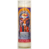 Prayer Candle Sr De Los Milagros White Wax, 8 Inch