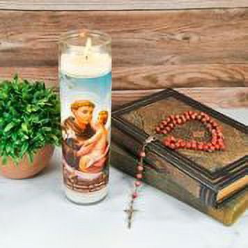 Prayer Candle St Anthony White Wax
