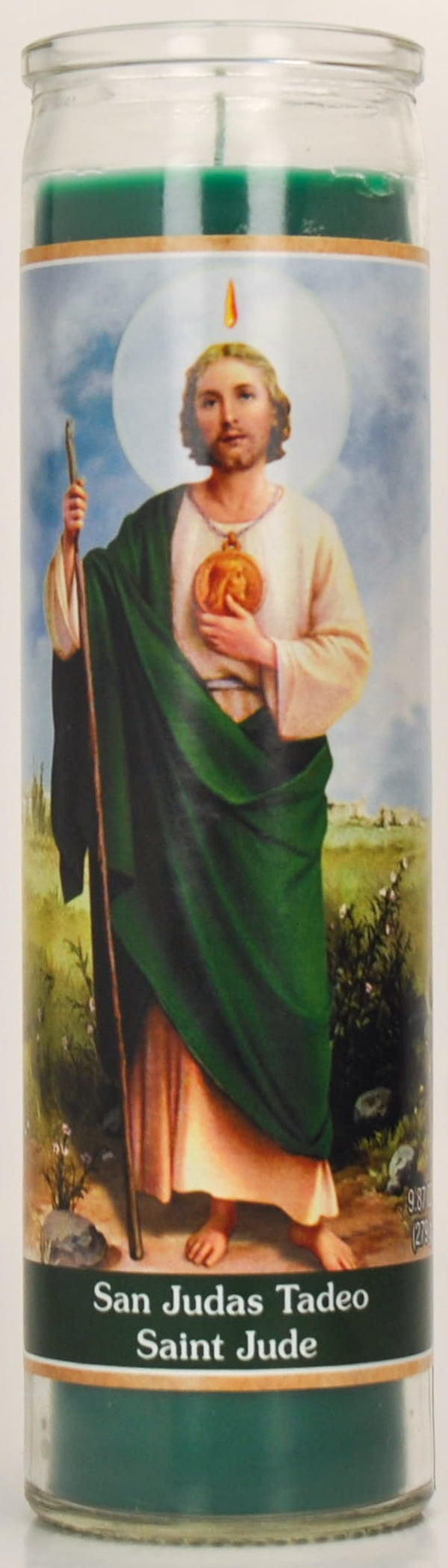 Saint Jude Green Wax 8 inch Prayer Candle