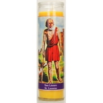 Prayer Candle St Lazaro Yellow Wax, 8 Inch