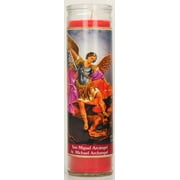 Prayer Candle St Michael Red Wax, 8 Inch