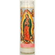 Prayer Candle Guadalupe Apariciones White Wax 8 inch
