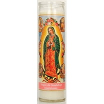 Prayer Candle Guadalupe Apariciones White Wax 8 inch