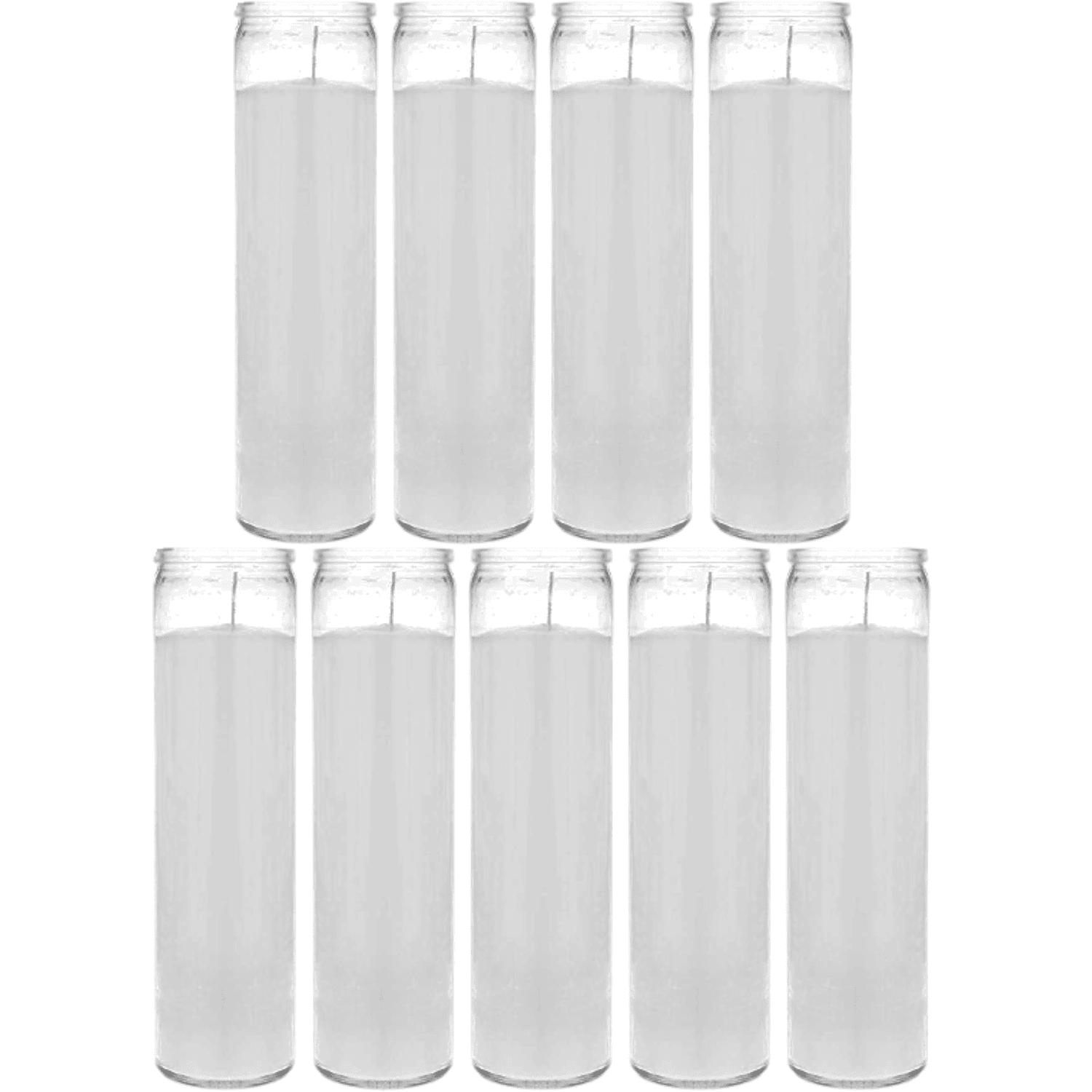 Prayer Candles Glass Container Candle, 9 Pack Unscented White