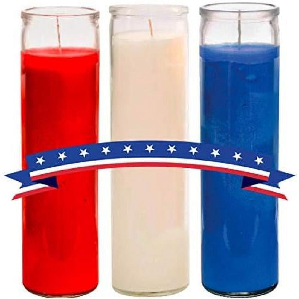 Prayer Candles Red White And Blue Wax Candle (3 Pack) Perfect To Show