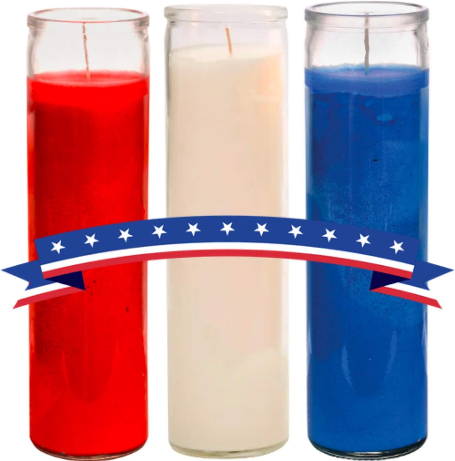 Prayer Candles Red White And Blue Wax Candle (3 Pack) Perfect To Show Patriotic Pride