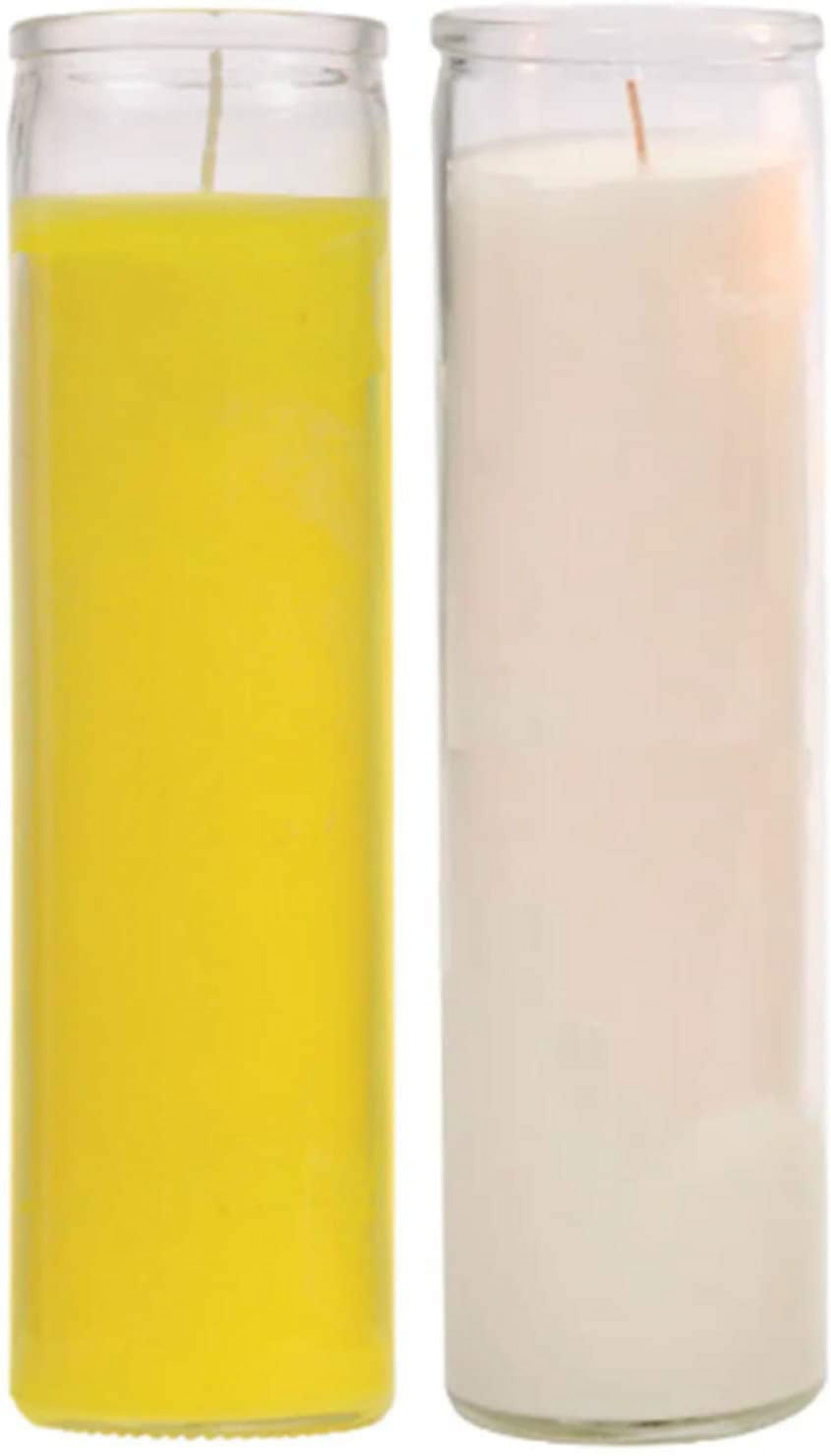 Prayer Candles Wax Candles (2 Pc) Yellow and White Great for