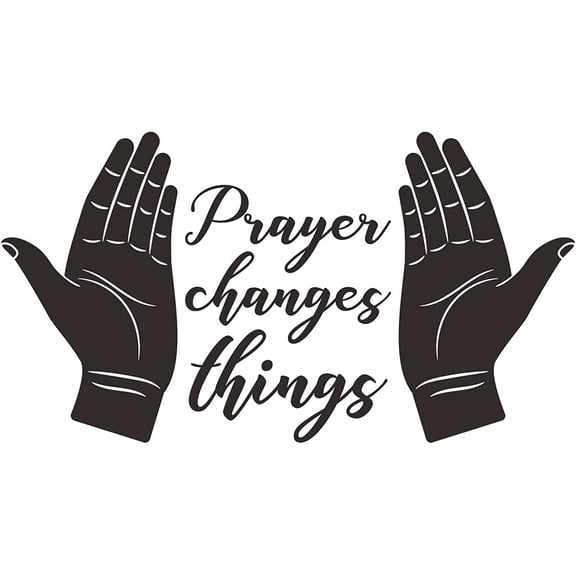 Prayer Changes Things Wall Decal Christian Praise God DIY Art Sticker Vinyl Religious Quote Words Inspiring Sayings Stickers