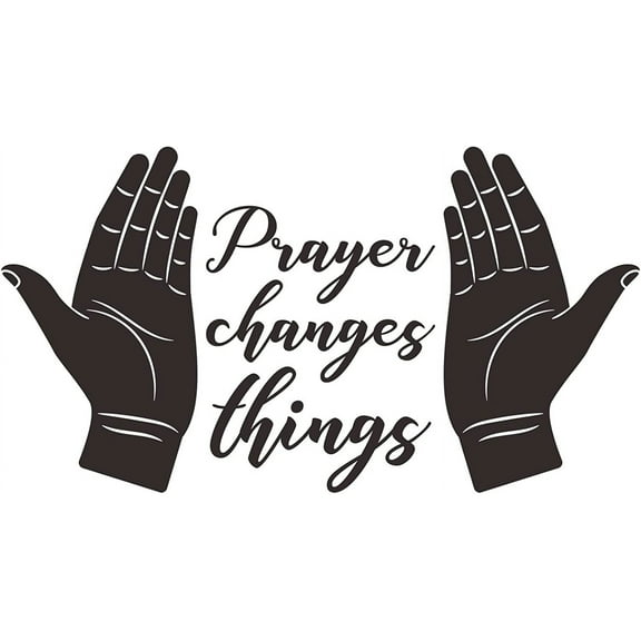 Prayer Changes Things Wall Decal – Inspirational Christian Quote Vinyl Sticker for Home Decor