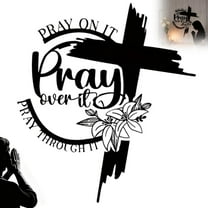 Prayer Cross Wall Decor - Perfect Spiritual Gift, Cross Wall Decor, Christian Wall Decors, Metal Material, Sleek Black Finish, Jesus Faith Home Decoration Gift, for Living Room Home Office