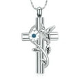 thumbnail image 1 of Prayer Cross with Sunflower and Hummingbird Stainless Steel Cremation Jewelry for Ashes Holder Urn Necklace for Ashes of Loved One, 1 of 5