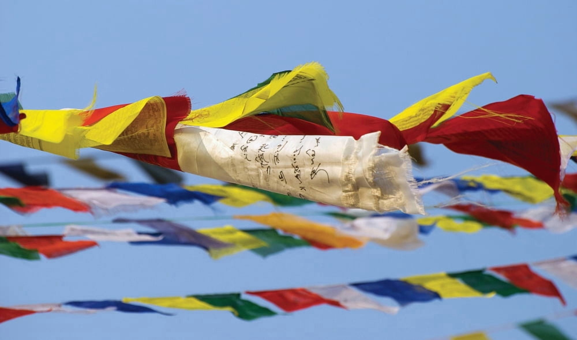 Prayer Flags In The Wind Nepal Canvas Art - Philippe Widling Design Pics (20 x 11)
