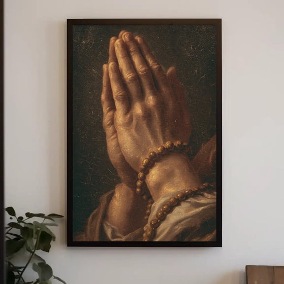 Prayer Hands Vintage Religious Print, Unframed Paper Poster 8x10in
