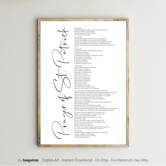 Prayer Of ,Saint Patrick's Breastplate,Lorica Of Saint Patrick,Christian Prints, Wall Art,Christ Be With Me,Sign,Posters Unframed Paper Print