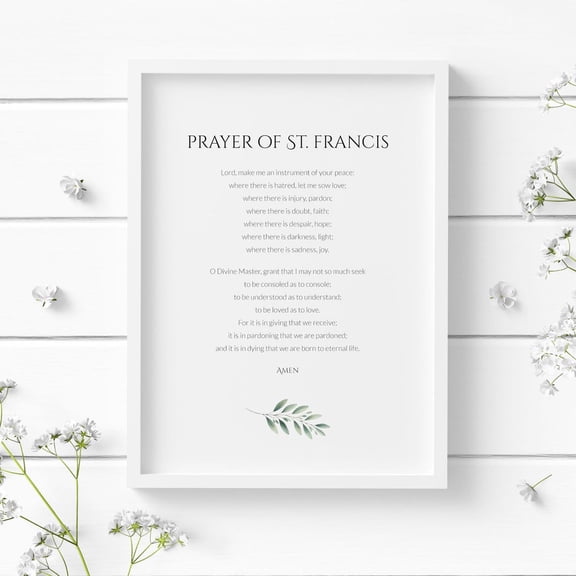Prayer Of St Francis Of Assisi Print, Unframed Paper Poster 8x10in