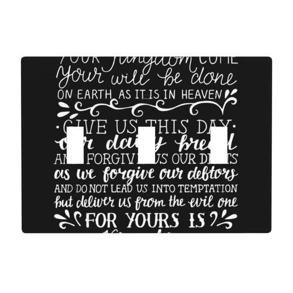 Prayer Of The Lord 3 Gang Light Switch Cover Decorative Triple Toggle Wall Plate for Kitchen Bedroom Bathroom Living Room Decor